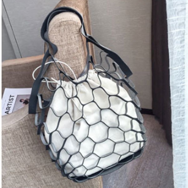 Yesello Personality Hollow Bag Beach Net Drawstring Combination Shoulder Bag Summer Totes Hand Bags Travel Handbags