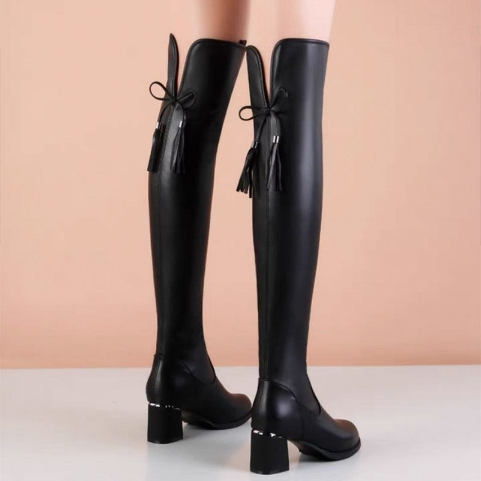 Casual Long Tube Knee Length Anti Slip And Wear-resistant Versatile Fashion Boots