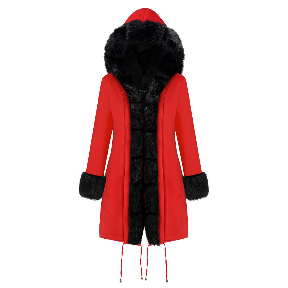 Plus Velvet Warmth And Thick Mid-length Cotton Coat