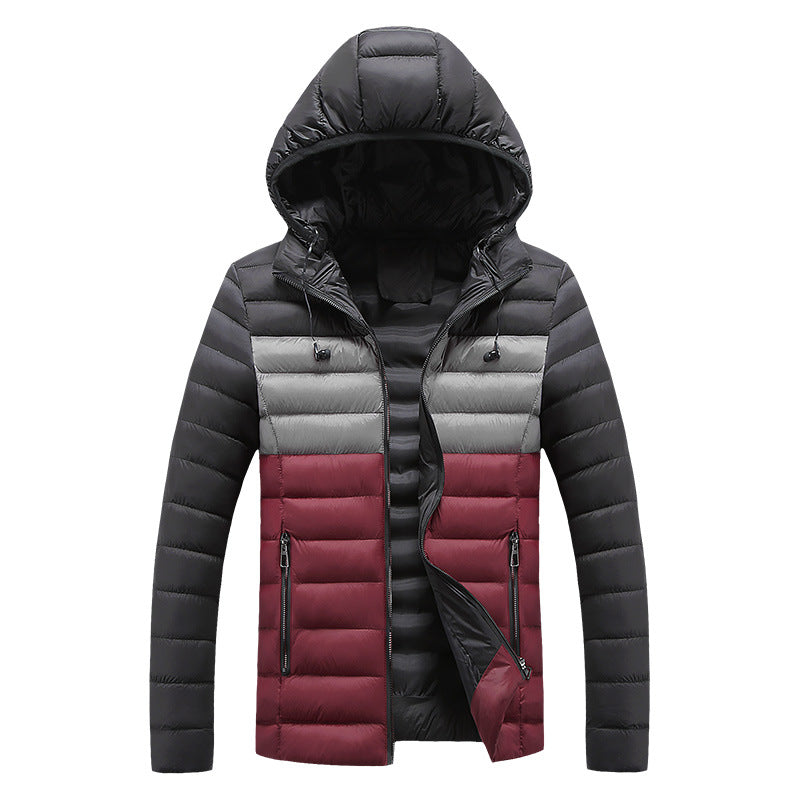 Men's Fashion Hooded Lightweight Down Cotton Jacket