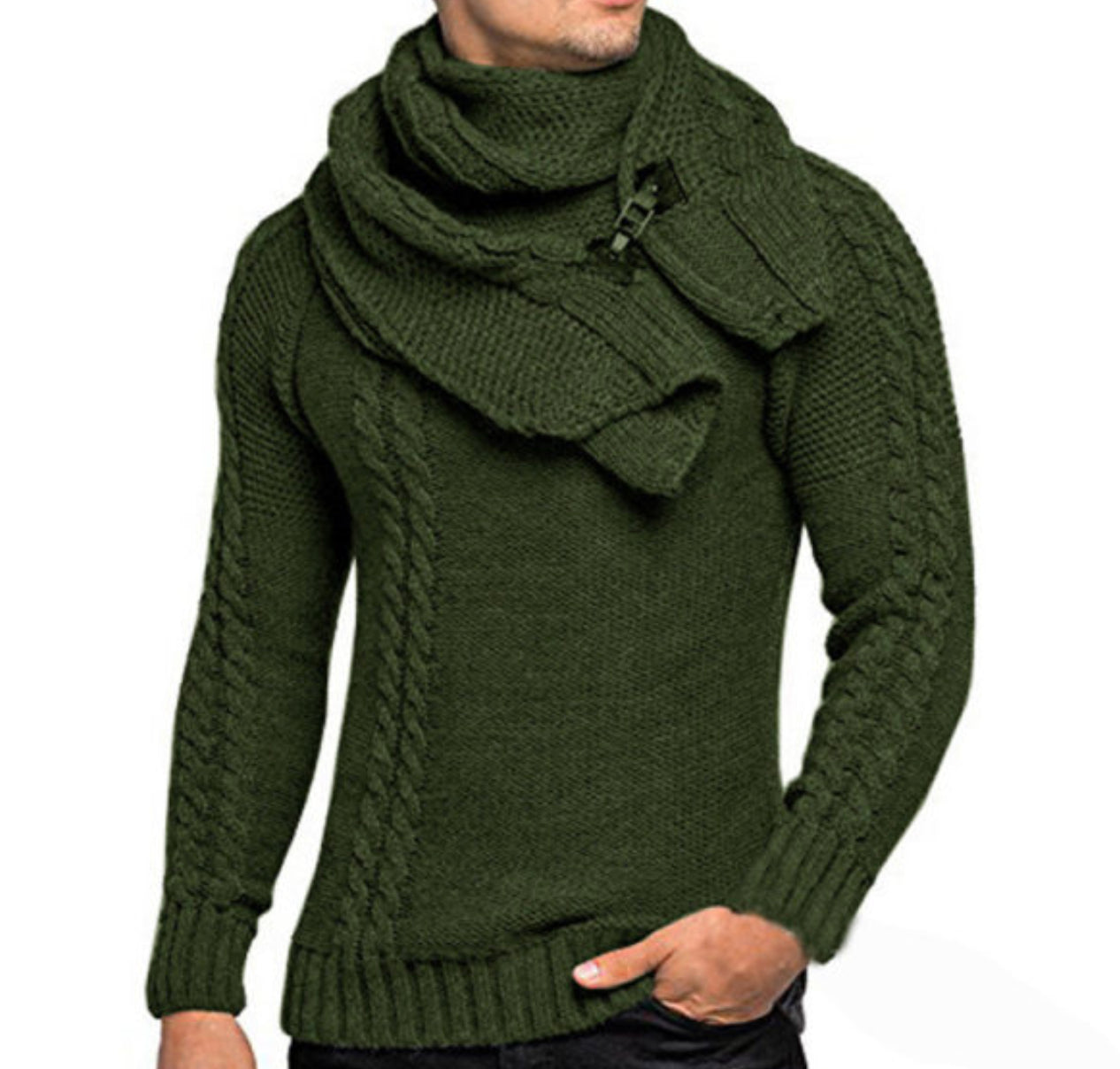 Men Winter Sweater Slim Fit Pullover