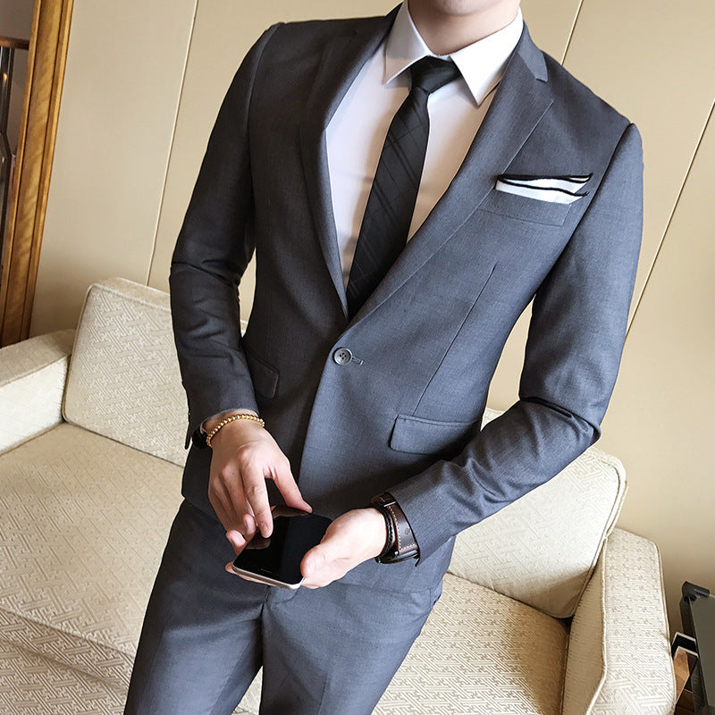 One button suit two-piece men's suit