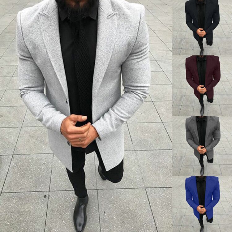 Solid color long sleeve men's formal jacket