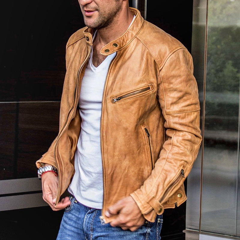 Men's motorcycle leather jacket