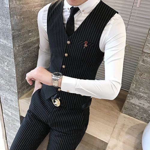 Striped men's vest and jacket trousers