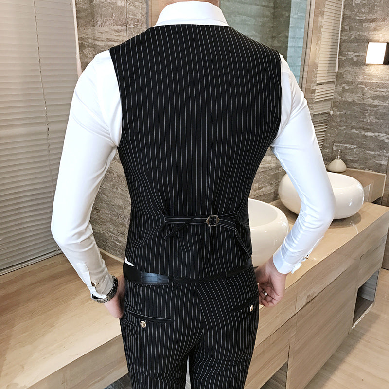 Striped men's vest and jacket trousers