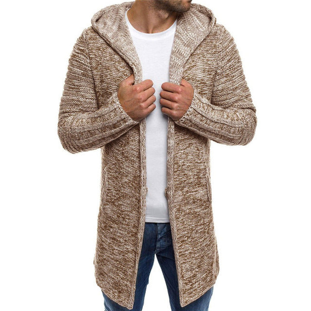 Mens Hoode Trench Cardigan Blouse Outwear Padded Down Winter