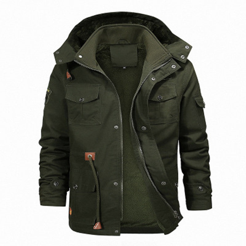 Men's Winter Plush Detachable Cotton Casual Jacket