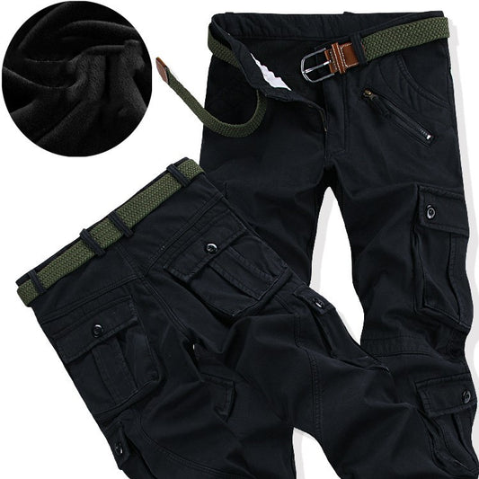 Plush padded multi-pocket overalls