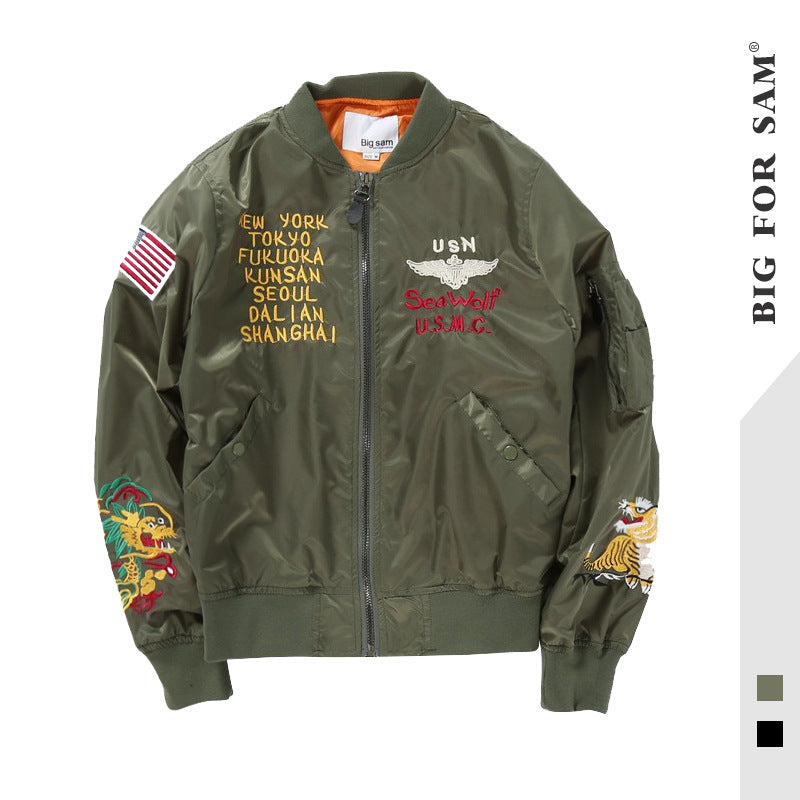 Pilot Jacket Slim Embroidered Baseball Jacket