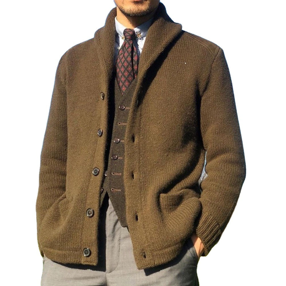 Men's single-breasted base knitted cardigan