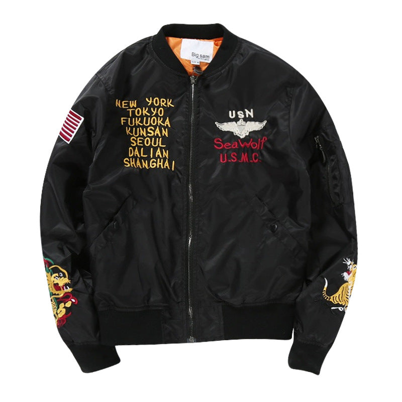 Pilot Jacket Slim Embroidered Baseball Jacket