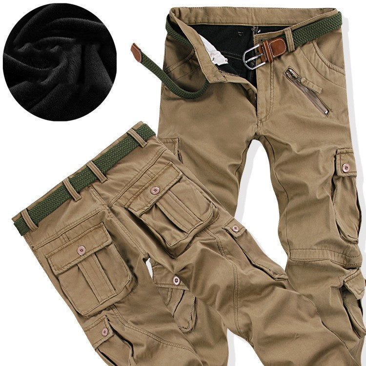 Plush padded multi-pocket overalls