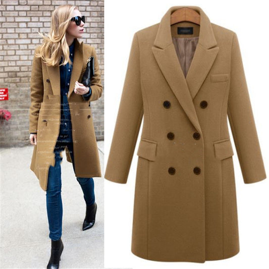 Medium length woolen coat