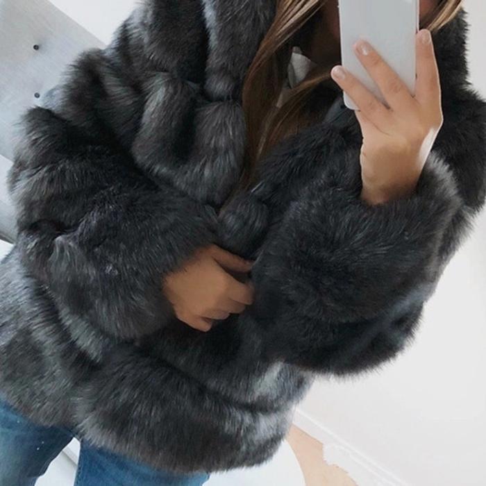Fur fox fur hooded women's coat