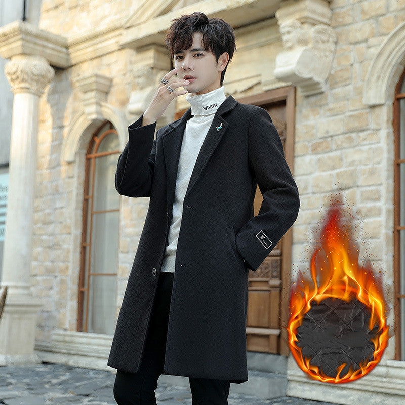 Slim youth woolen coat