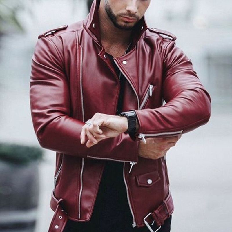 European and American slim leather jackets