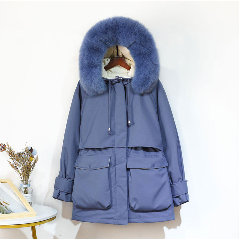 Fur collar down jacket