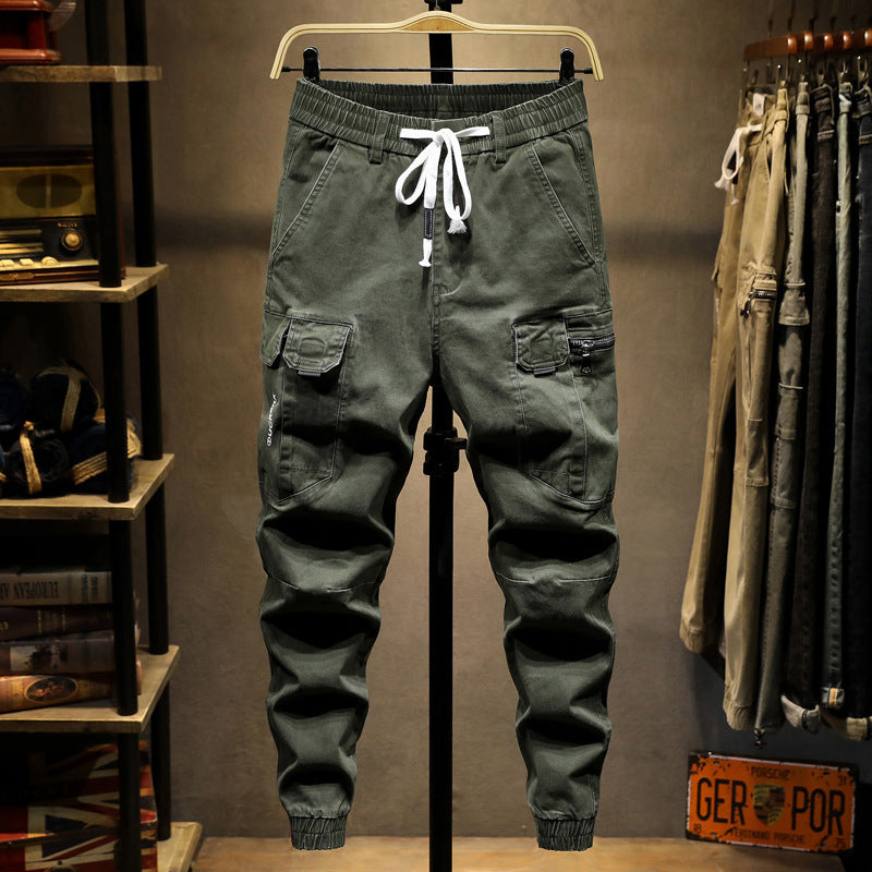 Lace-up casual cargo pants