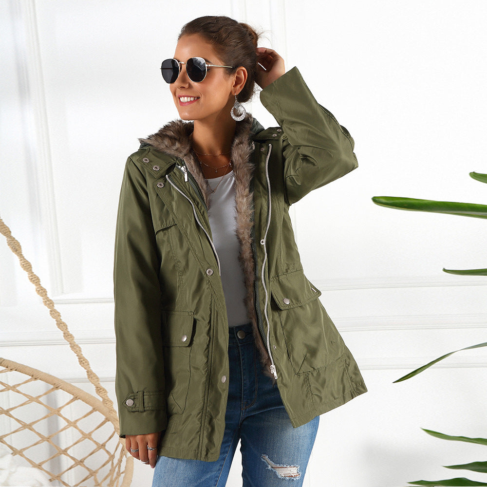 Cross-border Foreign Trade Amazon Cotton-padded Jacket Women's European And American Cotton-padded Jacket Women's Autumn And Winter Cotton-padded Jacket Women's Mid-length Thickened Coat