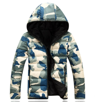 Men's cotton hooded thick pad warm cotton jacket