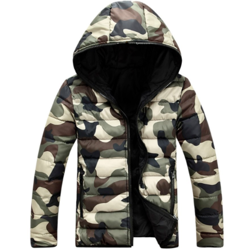 Men's cotton hooded thick pad warm cotton jacket