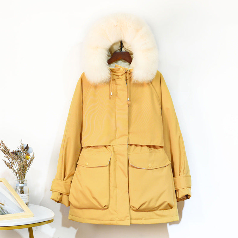 Fur collar down jacket