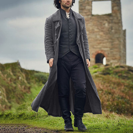 Men's midlength woolen British style coat