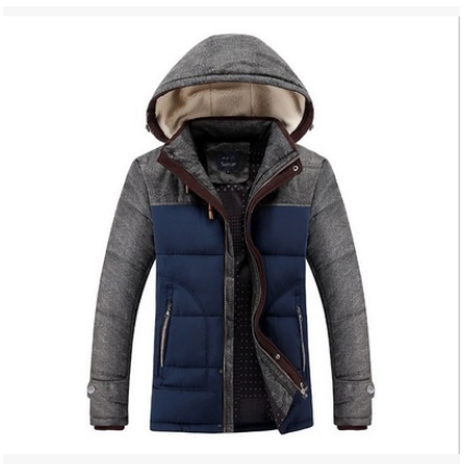 Herren Winterjacke mit Kapuze und Baumwollpolsterung, Freizeitjacke für Herren, Baumwollkleidung für Jugendliche, Schlanke, kurze, große Baumwolljacke 