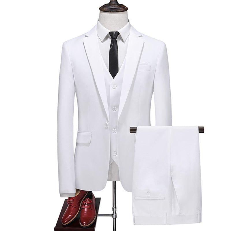 Three-piece suit solid color