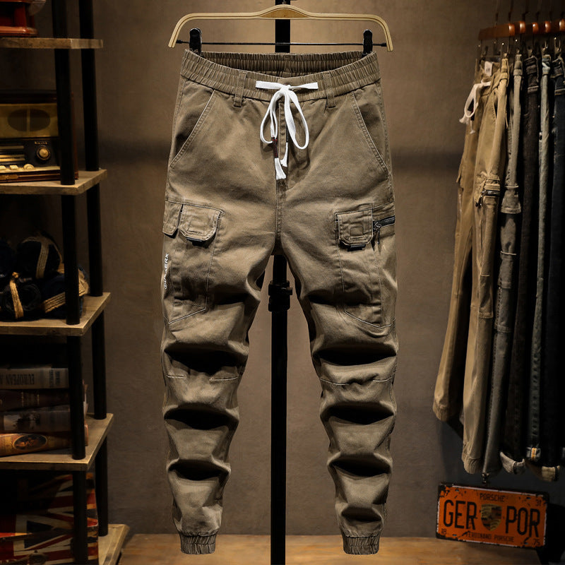 Lace-up casual cargo pants