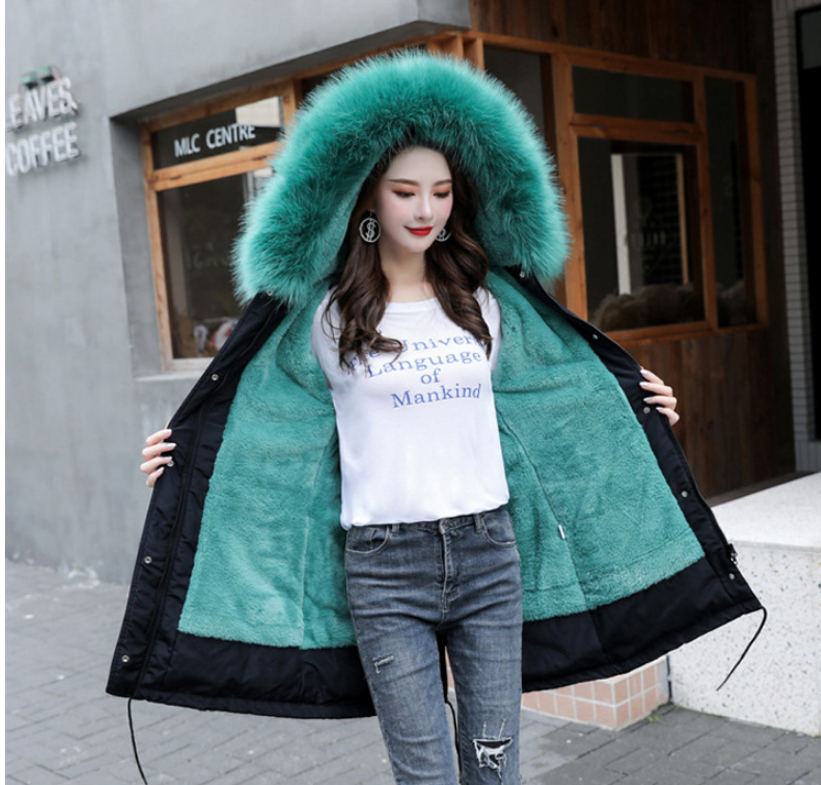 Cotton padded jacket mid-length