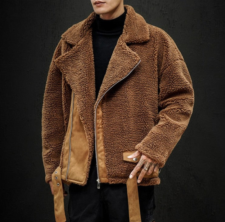 Men's Lamb Velvet Padded Short Coat Jacket