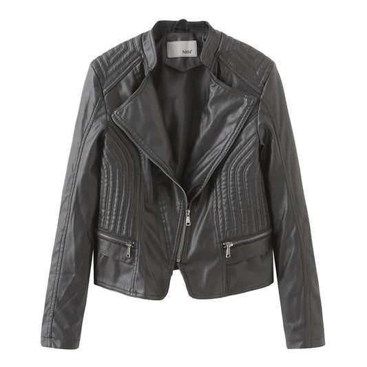 Women's Leather Jacket, Women's Leather Jacket, Slim Small Coat