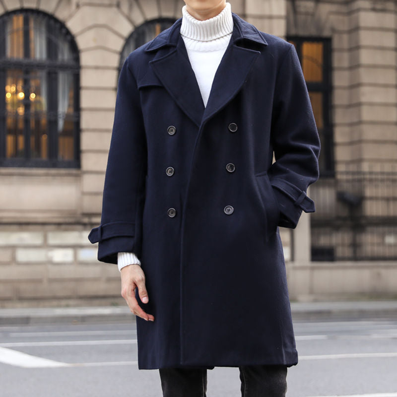 Men's Winter Long Woolen Coat