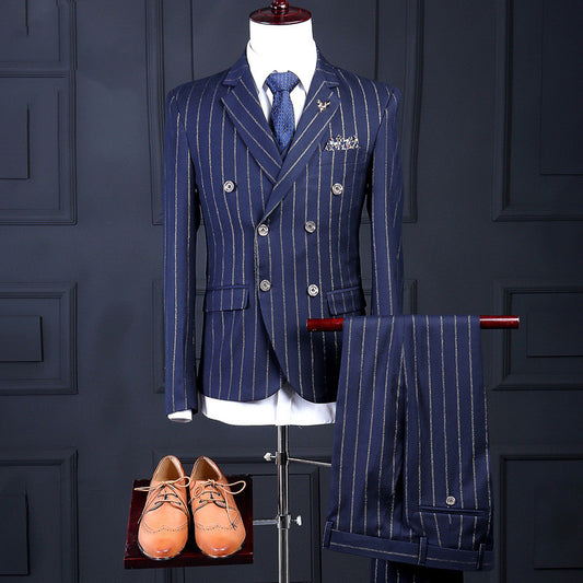 Korean Striped Business Casual Suit