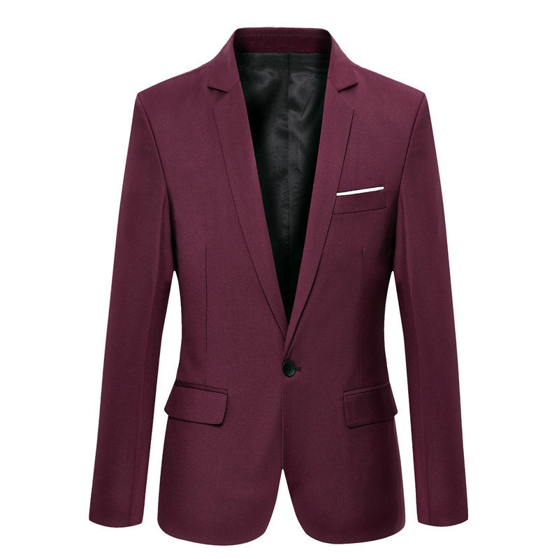 Men's Casual Slim Fashion Solid Color Small Suit