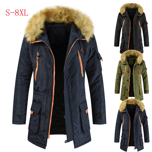 Oversized Fur Collar Cotton Coat Couple Jacket