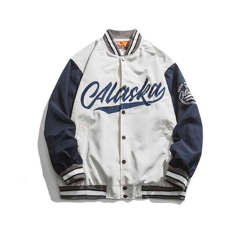 Vintage bestickte Baseballjacke, kurze Jacke