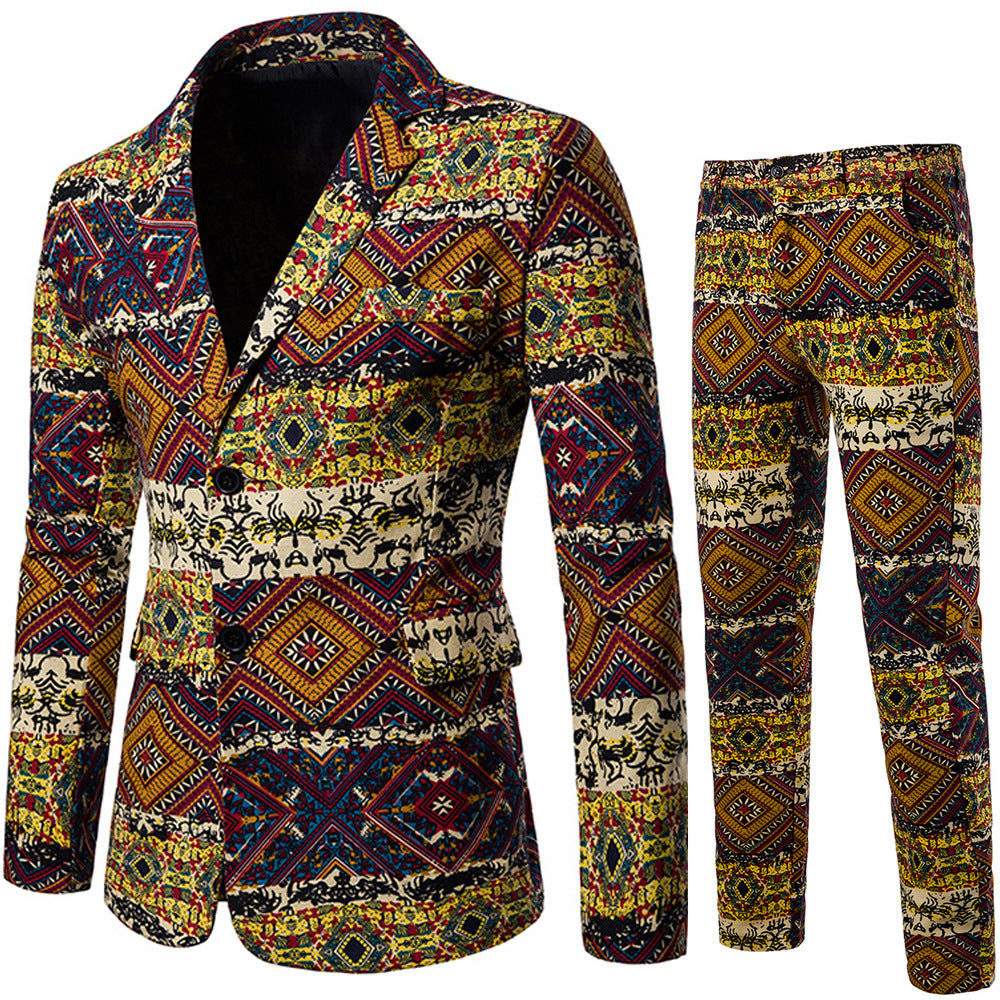 Men's Ethnic Style Pants Suit