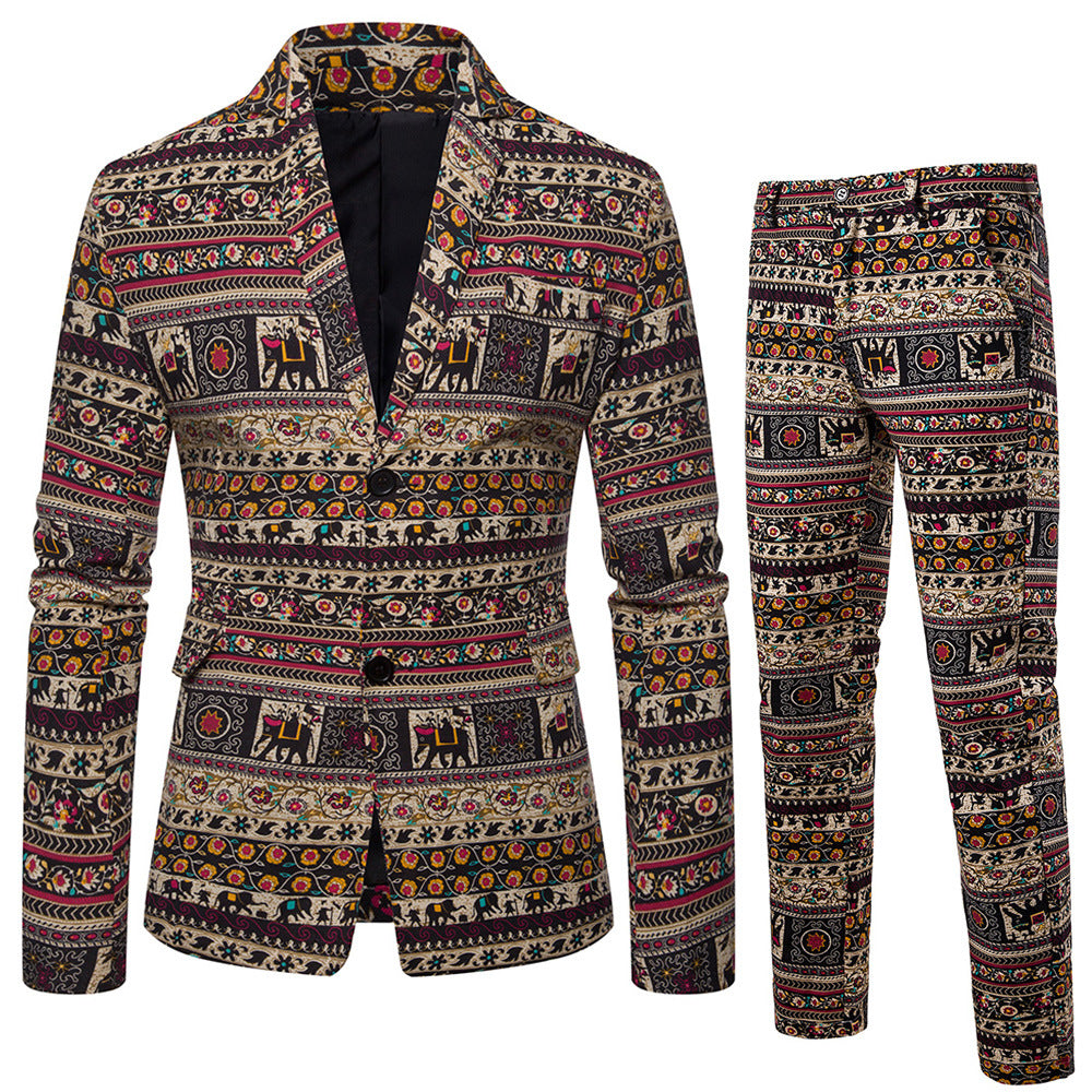 Men's Ethnic Style Pants Suit