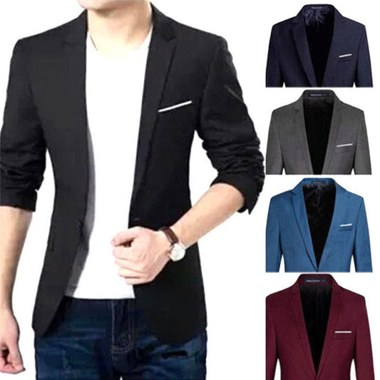 New Korean Men Blazer Casual Slim Fit Office Suit