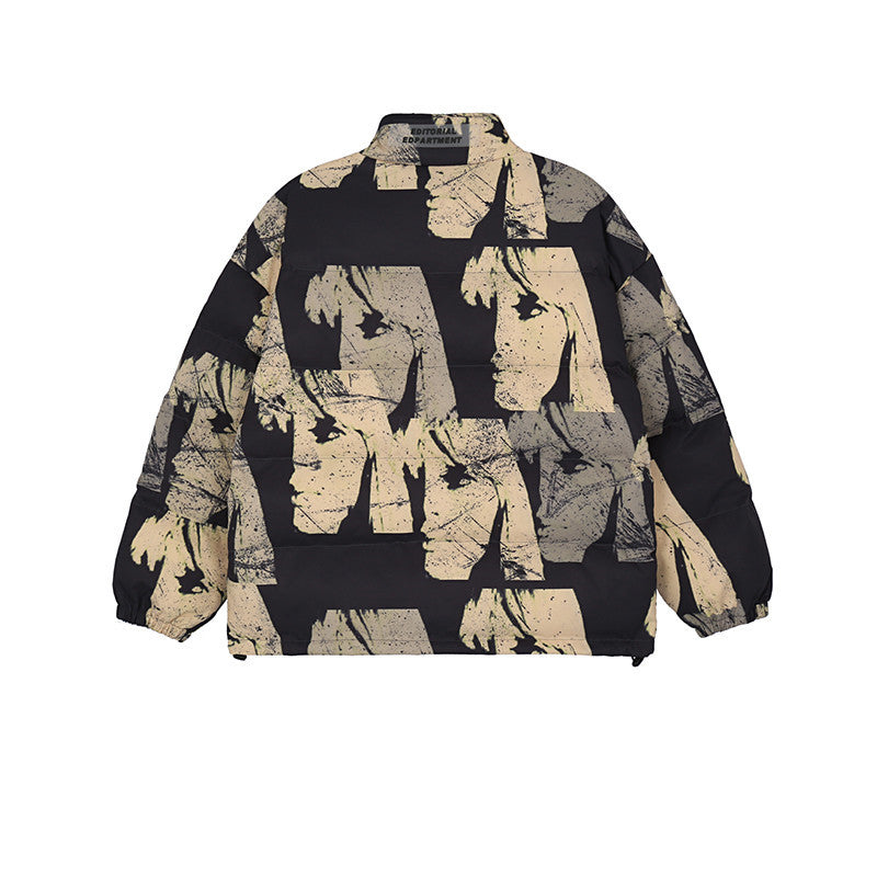 Dark Tide Cartoon Print Cotton Jackets