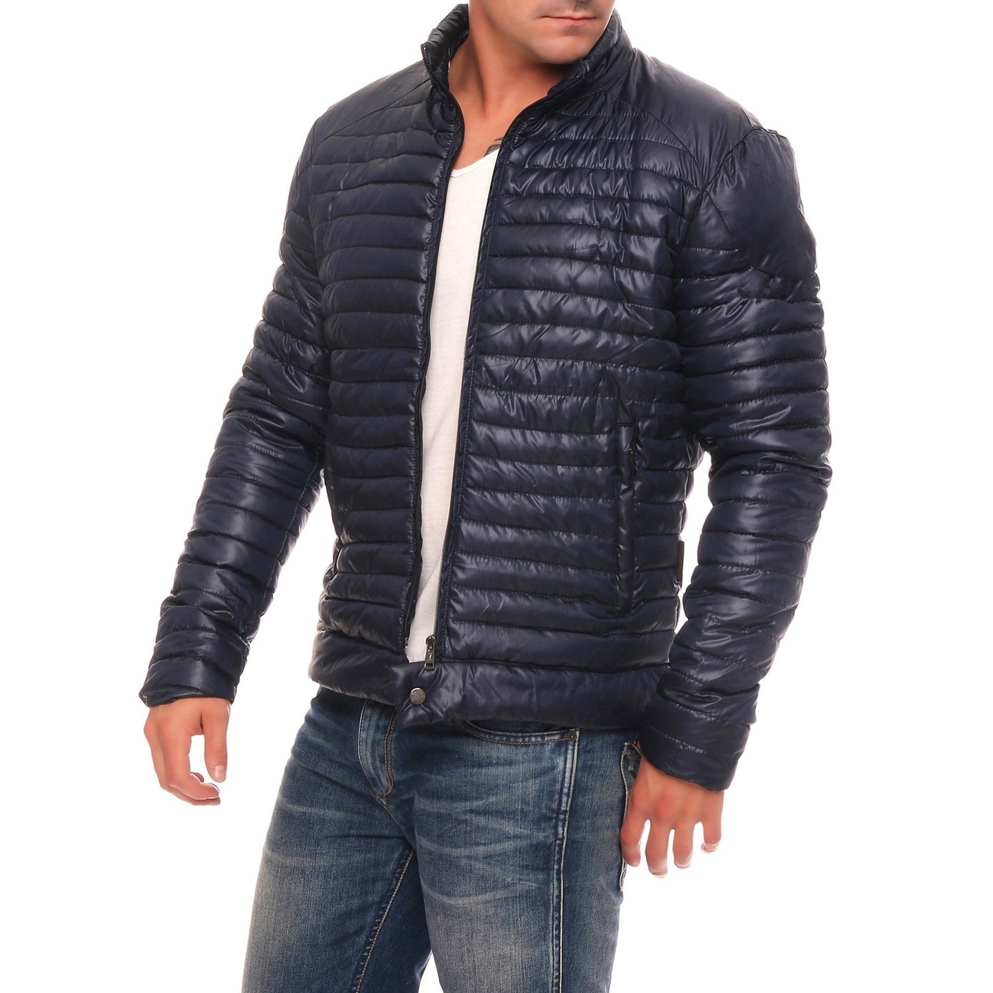 Neu Herren Jacke Baumwolle Jacke Einfarbig Strickjacke Gestreifte Jacke