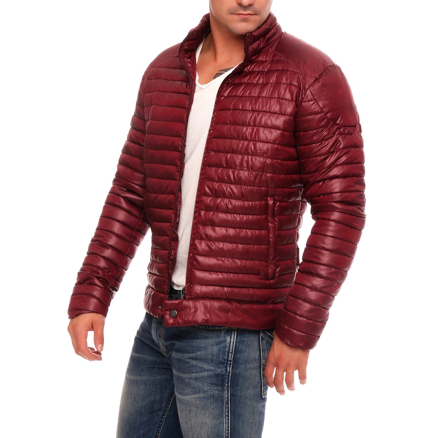 Neu Herren Jacke Baumwolle Jacke Einfarbig Strickjacke Gestreifte Jacke