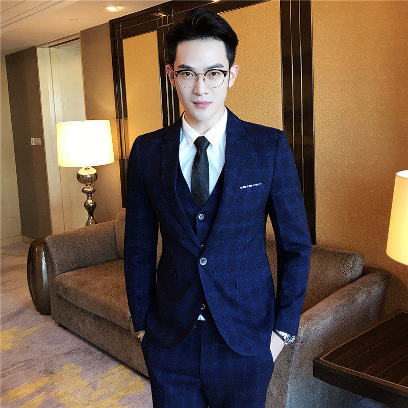 Slim-fit Fashion Suit Three-piece Men's Casual Suit