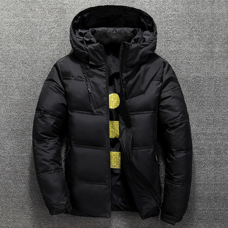 Men's Short Slim Casual Thickening Warm Hooded jacket