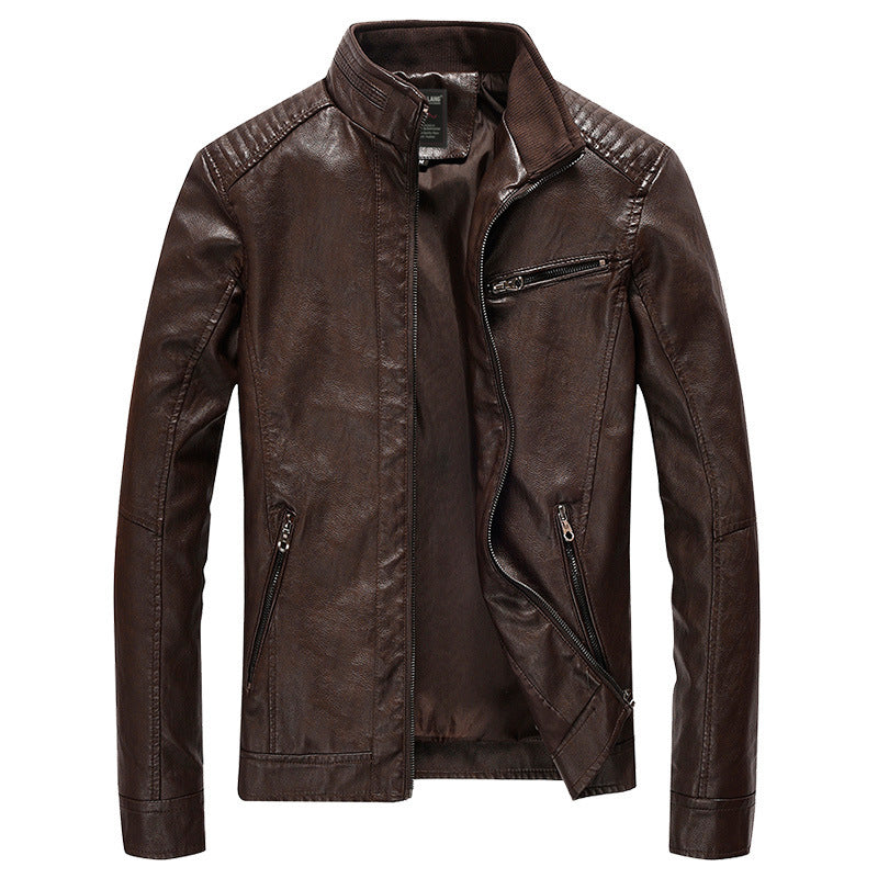 Men's Leather Motorcycle Plus Size Leather Jacket