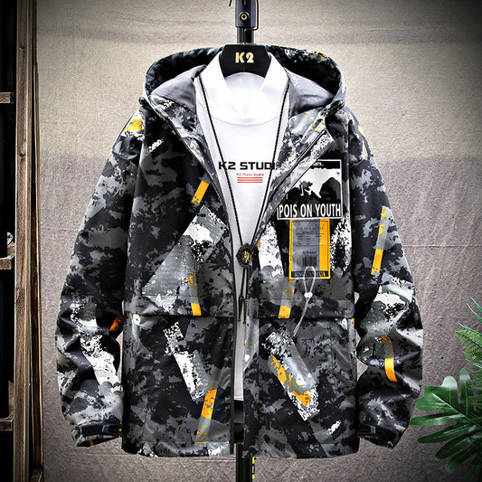 Hooded Casual Loose Coat Male Hip-hop Trend