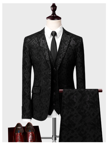 Men's Suit Casual Business Solid Color Two-Button Slim Two-Piece Suit